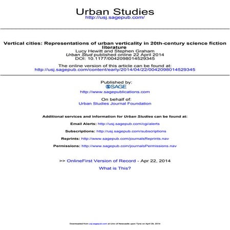 Vertical cities: Representations of urban verticality in 20th-century science...