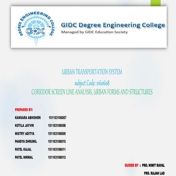 Screen line and Corrider Line Analysis