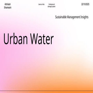 Image showcasing Sustainable Water Systems for Urban Cities | PPTX