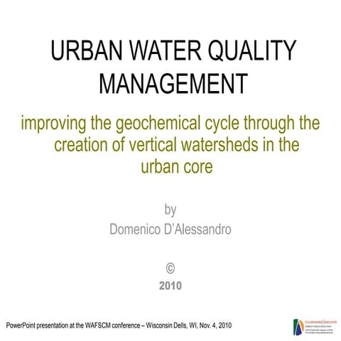Urban Water Quality Management