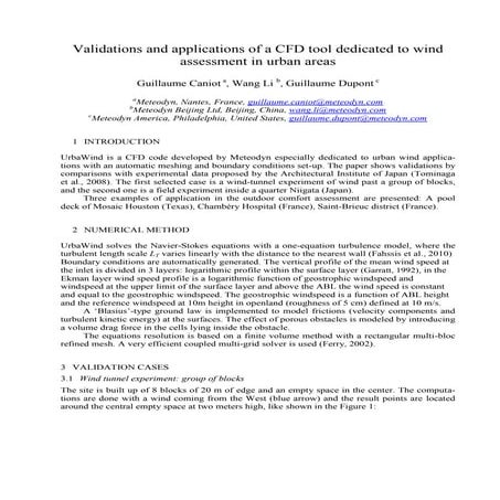 Validations and applications of a CFD tool dedicated to wind assessment in ur...