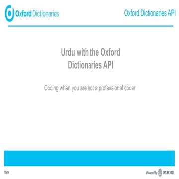 Urdu with the Oxford Dictionaries API
