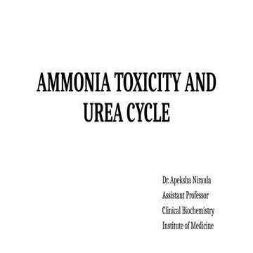 UREA CYCLE for medical students and allied health sciences