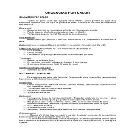 Urgencias por Calor