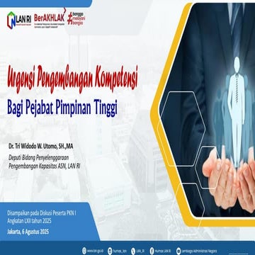 Urgensi Bangkom bagi Pejabat Pimpinan Tinggi