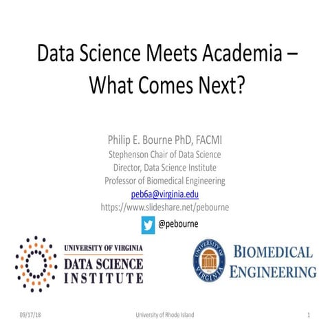 Data Science Meets Academia - What Comes Next?