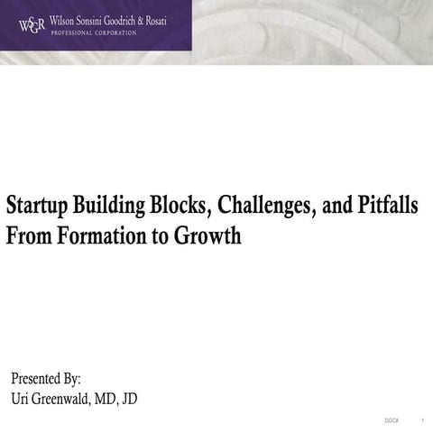 Startup Building Blocks, Challenges, and Pitfalls From Formation to Growth | ...