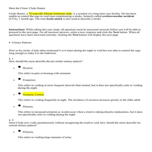 ARGEC: Case Studies Urinary Incontinence in Older Adults | PDF
