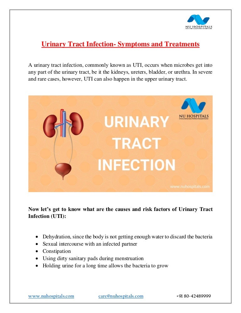 Symptoms of urinary tract infection and Treatments NU Hospitals