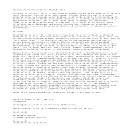 Urinary Tract Obstruction