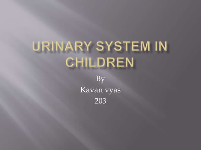 Urinary system of infants and children
