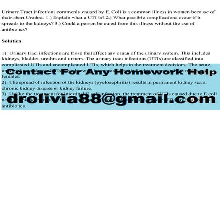 Urinary Tract infections commonly caused by E. Coli is a common illn.pdf