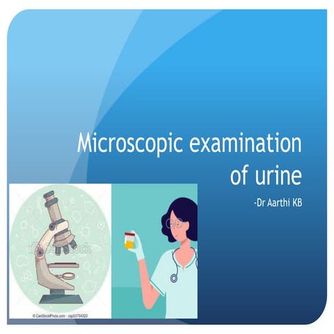 Urine analysis microscopic examination