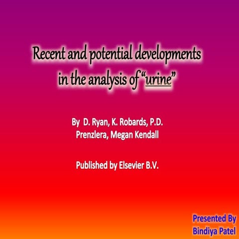 Urine analysis case study