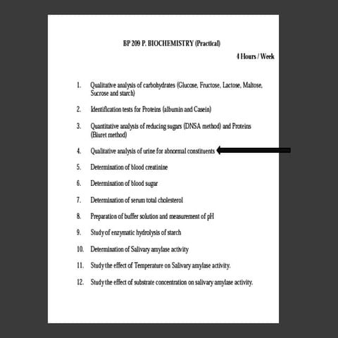 Urine analysis practical