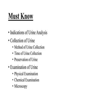 Examination of Urine - Biochemistry and Pathology for Science Students