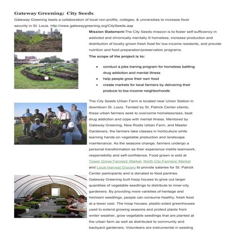 City Seeds:Fostering Self-Sufficiency In Addicted And Homeless, By Growing Food