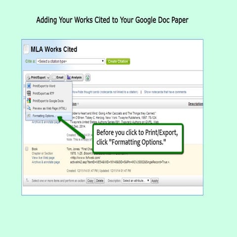URL removal in works cited