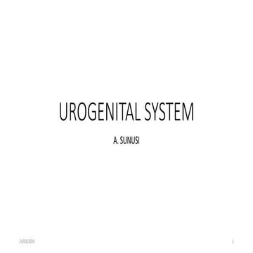 UROGENITAL SYSTEM LECTURE SLIDES for medical students