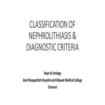 Urolithiasis  classification