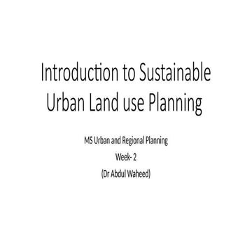 URP sustainable urban rural Land use planning