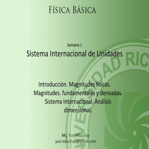 Magnitudes. Sistemas de Unidades