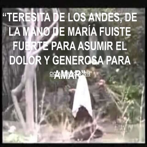 CICLASUR 2016 - URUGUAY - "Teresa de Los Andes, de la mano de María fuiste fuerte para asumir el dolor y generosa para amar"