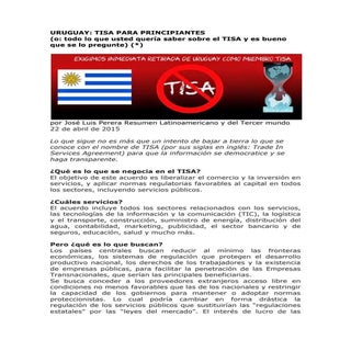 URUGUAY: TISA PARA PRINCIPIANTES 