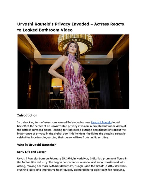 Urvashi Rautela’s Privacy Invaded – Actress Reacts to Leaked Bathroom Video.pdf