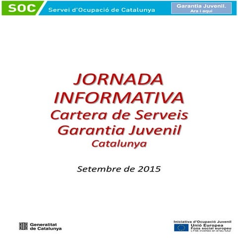 Garantia juvenil presentació setembre