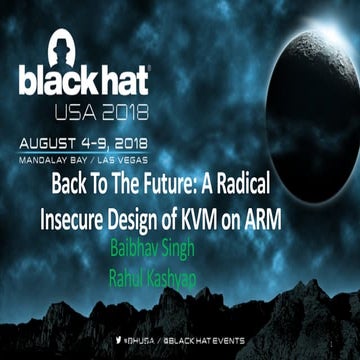 Back to the Future: A Radical Insecure Design of KVM on ARM