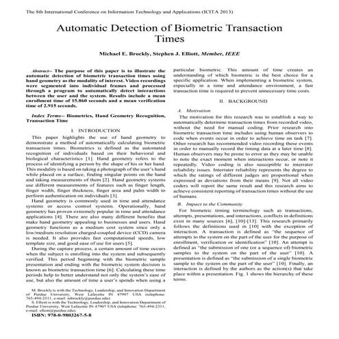 (2013) Automatic Detection of Biometric Transaction Times
