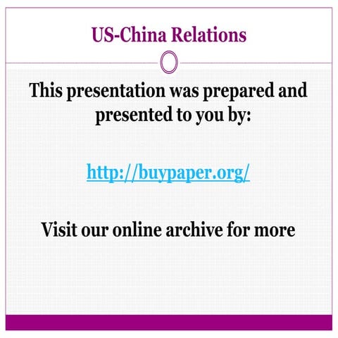 Us-China relations