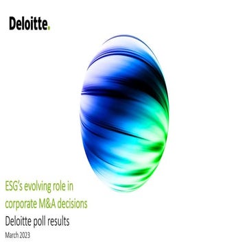 Private Equity Leads Corporate Deal Teams on ESG in M&A