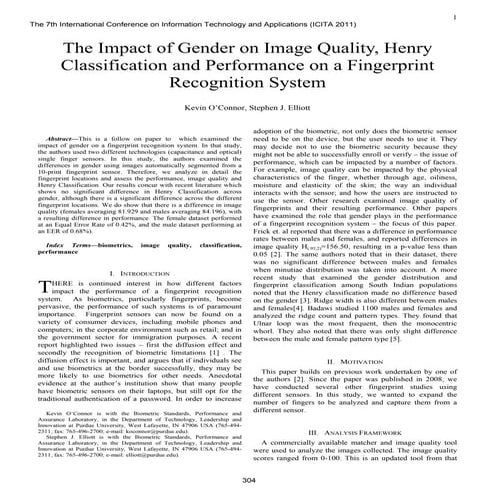(2011) The Impact of Gender on Image Quality, Henry Classification and Perfor...