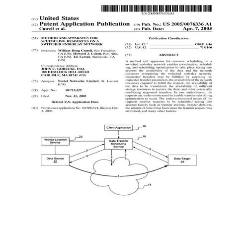 Method and apparatus for scheduling resources on a switched underlay network