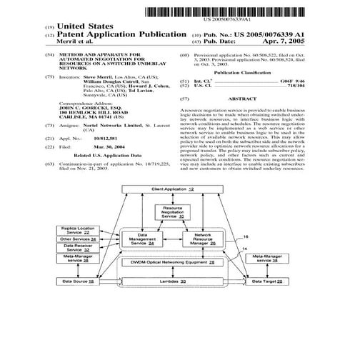 Method and apparatus for automated negotiation for resources on a switched un...