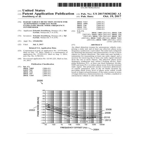 Radar target detection system for autonomous vehicles with ultra-low phase no...