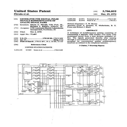 Us3706855 s generator for digital pulse signals representative of analog igna...