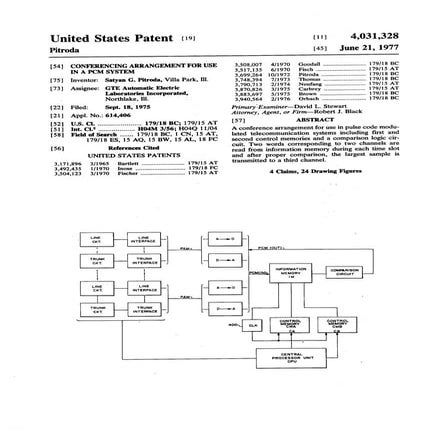 Us4031328 conferencing arrangement for use in a pcm system