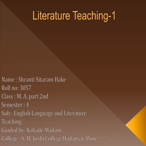 Teaching English Literature in India (TELI)