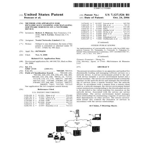Method and apparatus for dynamically loading and managing software services o...