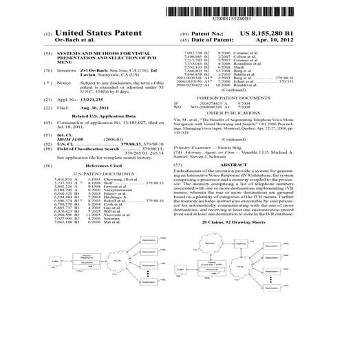 Systems and methods for visual presentation and selection of IVR menu