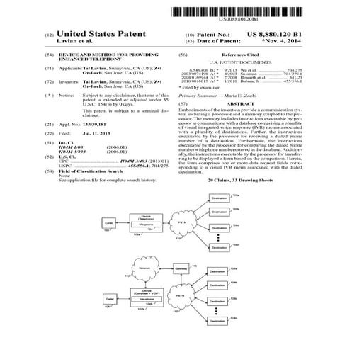 Device and method for providing enhanced telephony