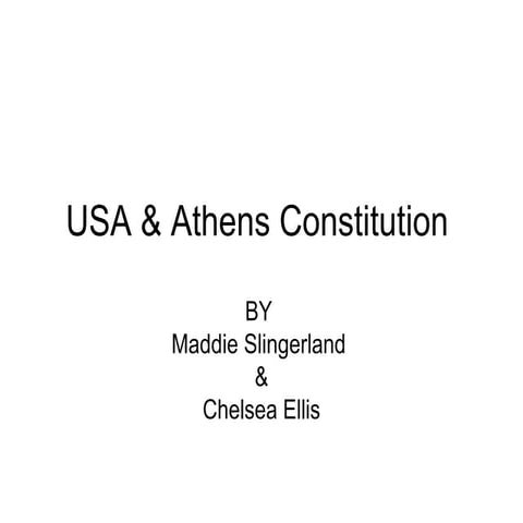 Usa & athens constitution