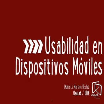 Usabilidad en Dispositivos Móviles (UNSIS 2014)