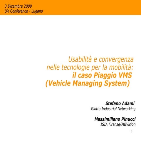 Usabilità E Convergenza