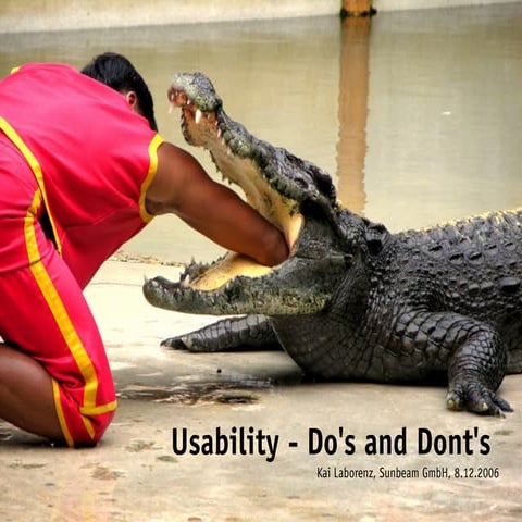 Usability - Do's and Don'ts