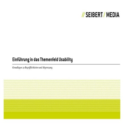 Allgemeine Einführung in Usability Engineering