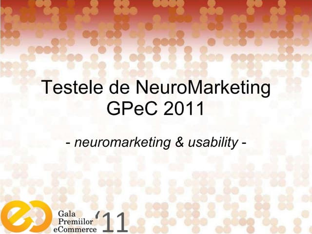 Usability & Neuromarketing at GPeC 2011